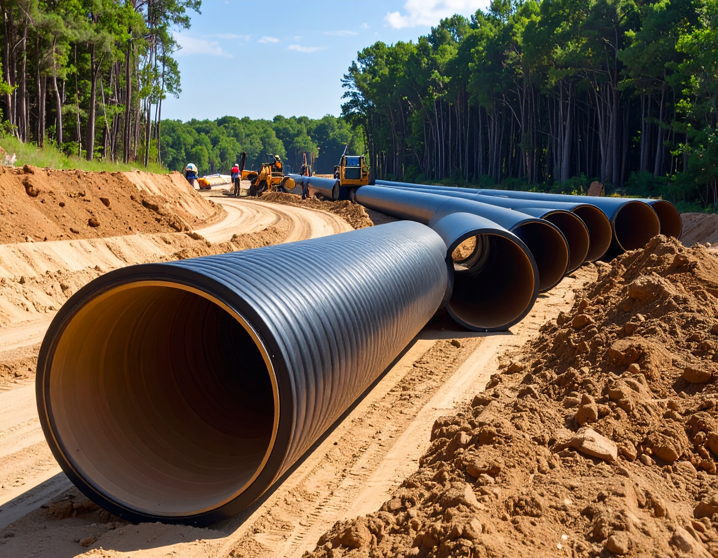Stormwater drainage line corrugated pipe application
